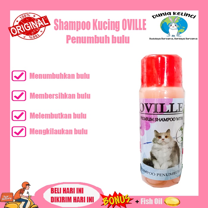 SHAMPOO KUCING PENUMBUH BULU OVILLE WANGI DAN MELEMBUTKAN SHAMPO CAT