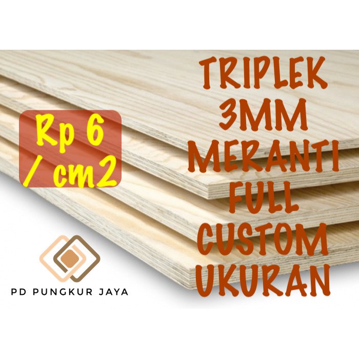 TRIPLEK / MULTIPLEK 3MM MERANTI FULL UKURAN CUSTOM