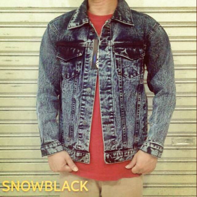 Jaket Jeans Cowok Cewek Snow Black