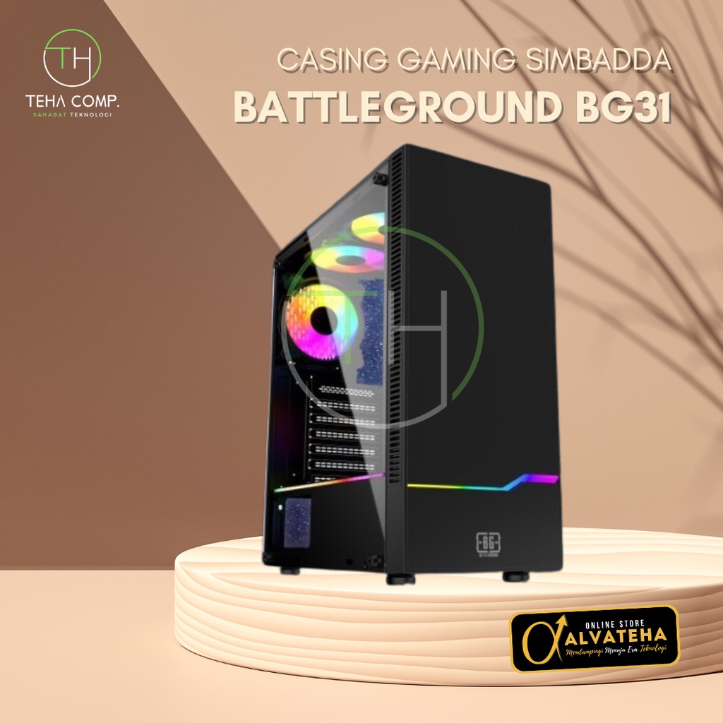 Casing PC Gaming Tanpa Power Supply Simbadda BG31 Casing CPU Gaming