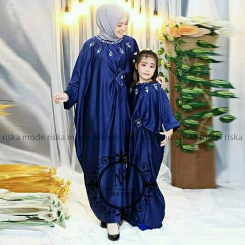 COUPLE GAMIS KAFTAN ANAK DAN IBU/GAMIS LEBARAN/GAMIS KELUARGA