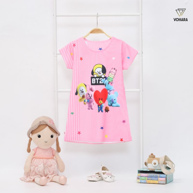 Dress Anak Perempuan Printing Dress Scuba Premium 2-6 Tahun Dress Anak Scuba Karakter