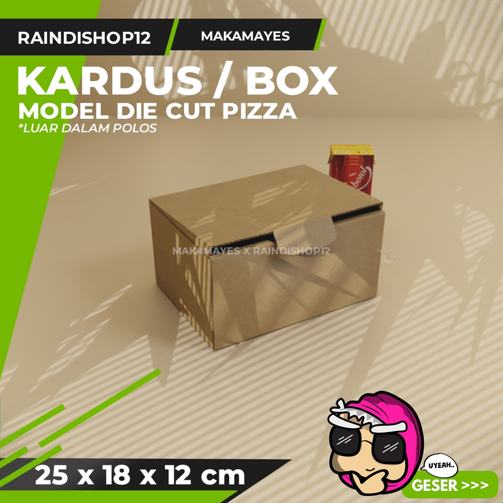 

(MIN 10 PCS) BOX 25 X 18 X 12 CM KARDUS DIE CUT PIZZA KEMASAN PACKAGING KADO