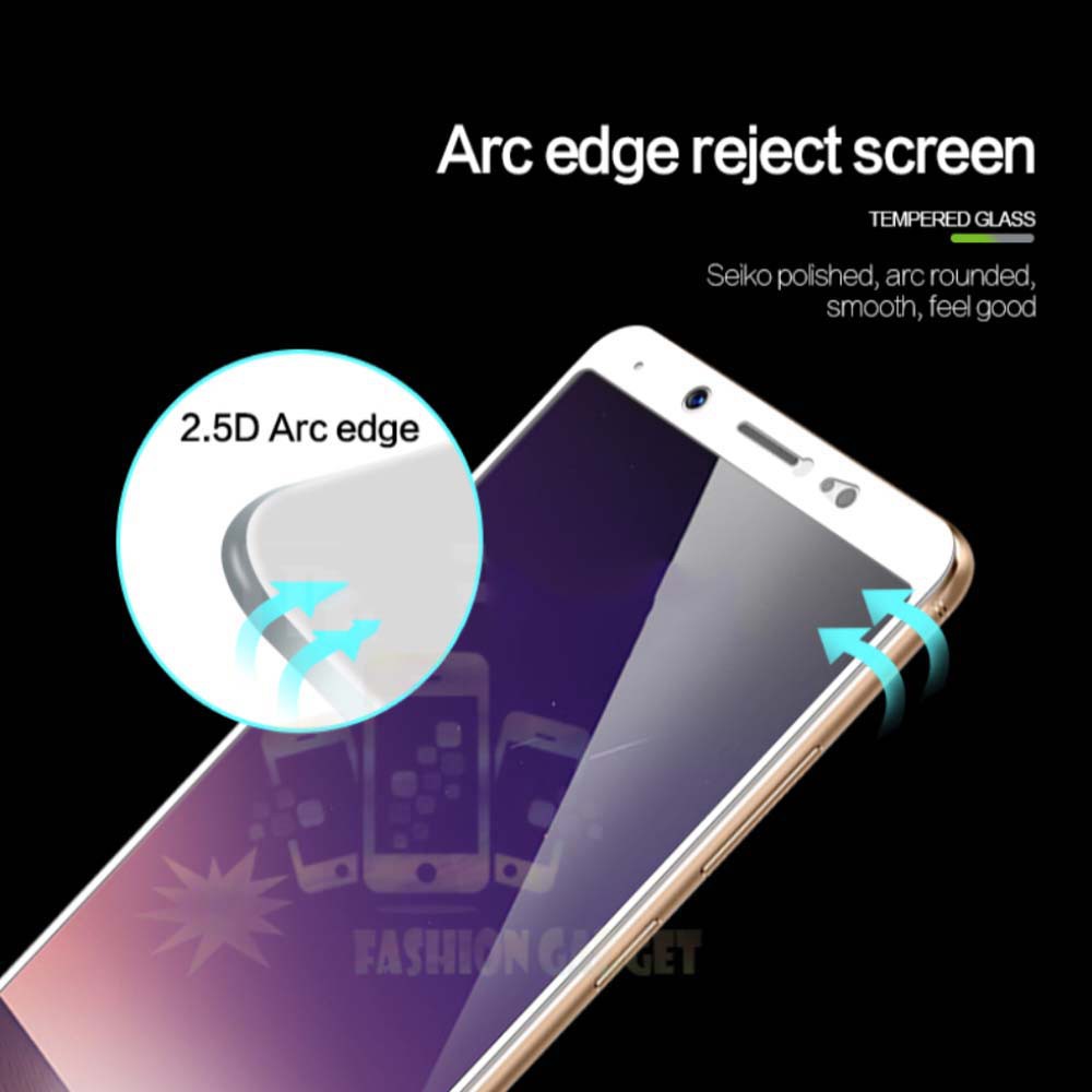 Tempered Glass Vivo V7 Full Colour Bagian Depan / Anti Gores Kaca / Screen Protector Pelindung Layar