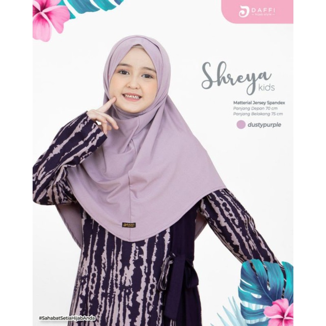 Jilbab Instan - Hijab Sport dengan Lubang untuk Headset atau Masker Shreya Kids ORI Daffi Hijab Anak