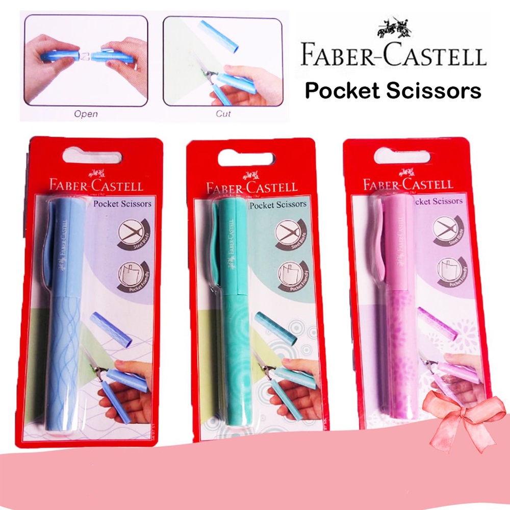 Gunting Lipat Pocket Faber Castell Compact Scissors / Pocket Scissors FaberCastell / Gunting Saku Travel / Gunting Sekolah