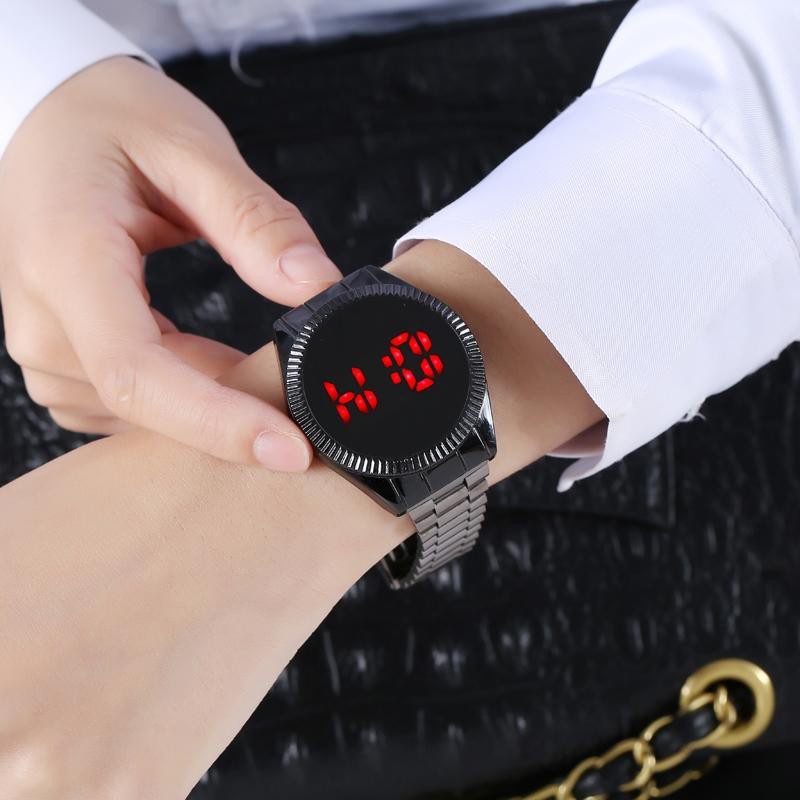 ✅Grosir Jam Senen -  Jam Tangan Digital LED Bulat / Jam Tangan Pria Wanita Unisex LED Premium Tali Rantai