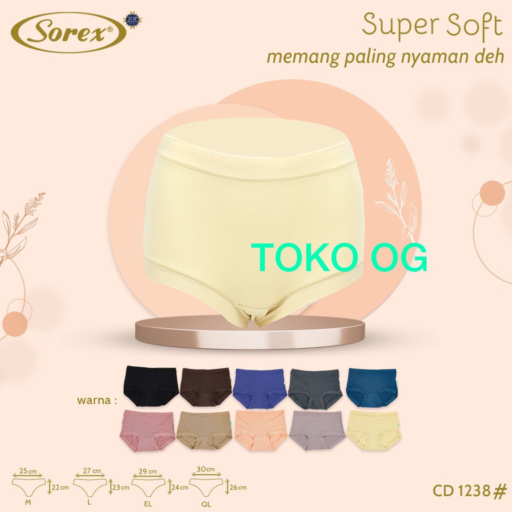 (6PCS) Celana Dalam Bahan Super Soft SOREX 1238 ukuran M / L / XL / XXL