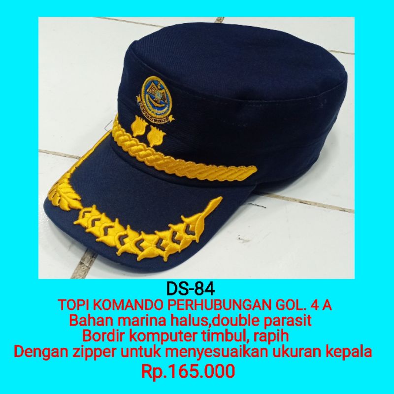 ds-84 topi komando perhubungan golongan 4 b topi komando dishub topi komando kemenhub