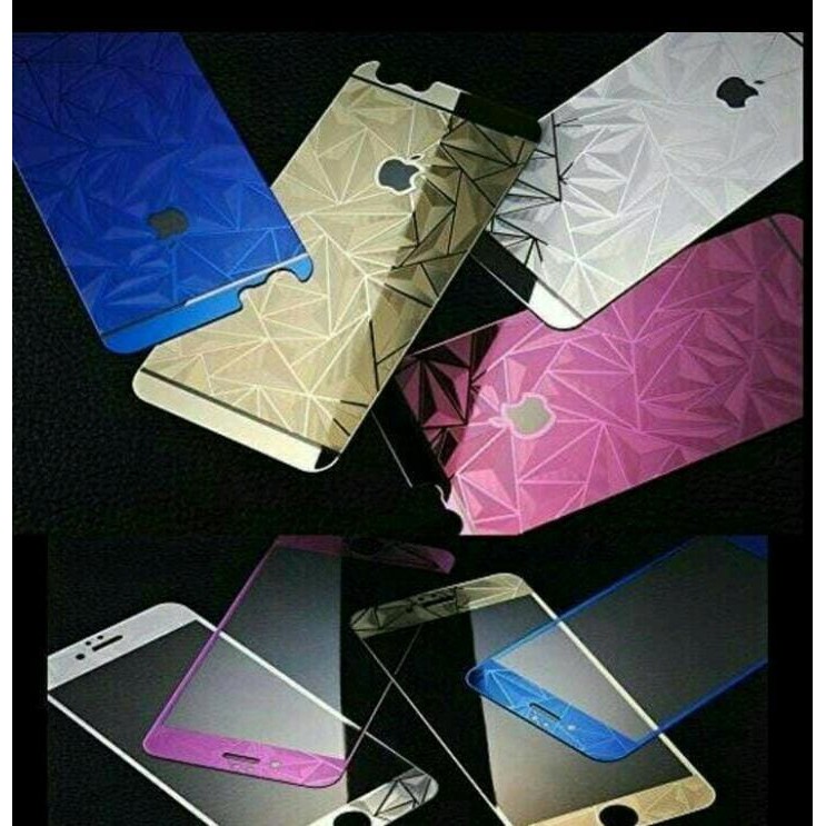 For Iphone 4 5 6 6 Plus Tempered Glass Diamond 3D Tempered Glass Depan Belakang