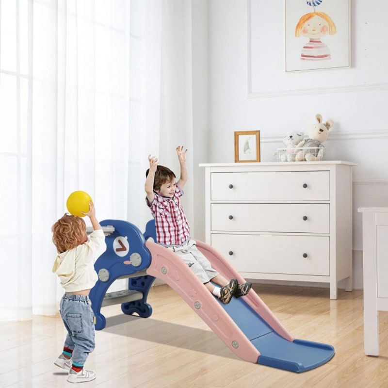 MAINAN ANAK PEROSOTAN BABY DOLPHIN SLIDE  DENGAN RING BASKET JM30244 / JM-30244