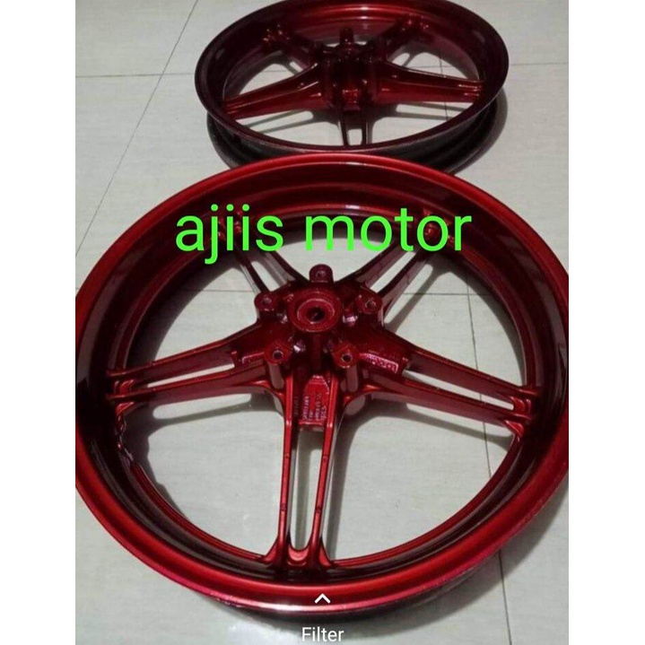 Velg Pelk Racing Depan Belakang Motor Yamaha Vixion Ks / Vixion New Original Copotan Warna Merah