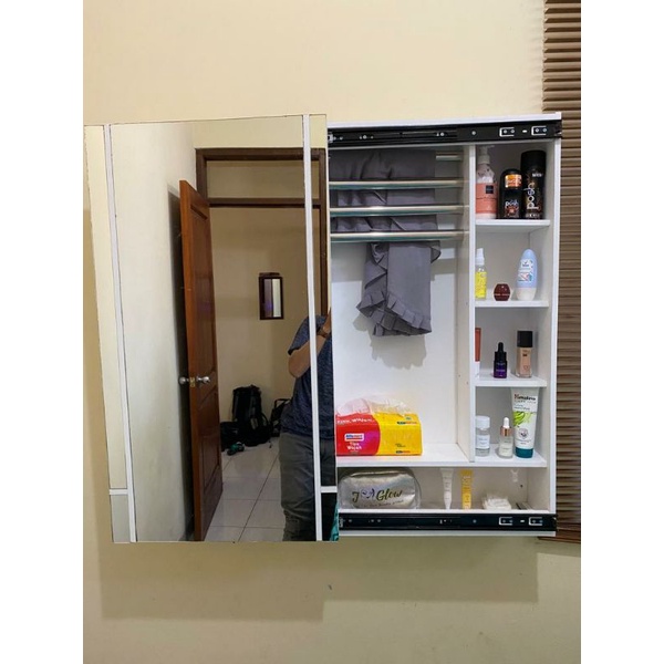 Cermin Rias Geser / Cermin Make Up / Cermin Aestetic / Cermin Gantung Geser Bahan Multiplek Lapisan 