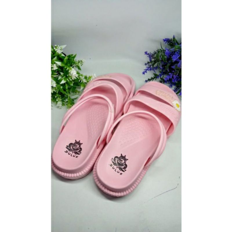 SANDAL ANAK PEREMPUAN KEKINIAN MOTIF BUNGA DULUX UKURAN 24-40