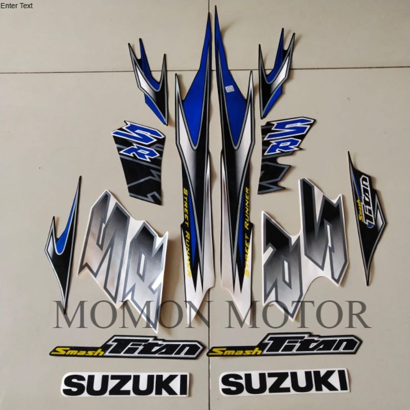 Sticker striping suzuki smash 110 Titan SR 2010 putih hitam