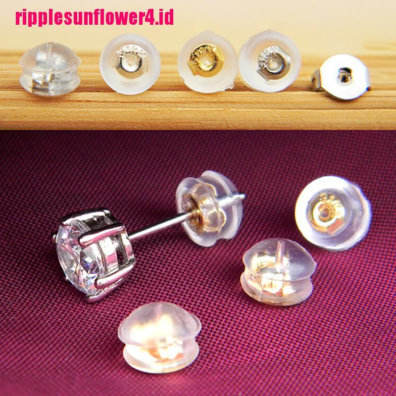 10pcs Stopper Belakang Anting Tusuk Bahan Lembut Transparan