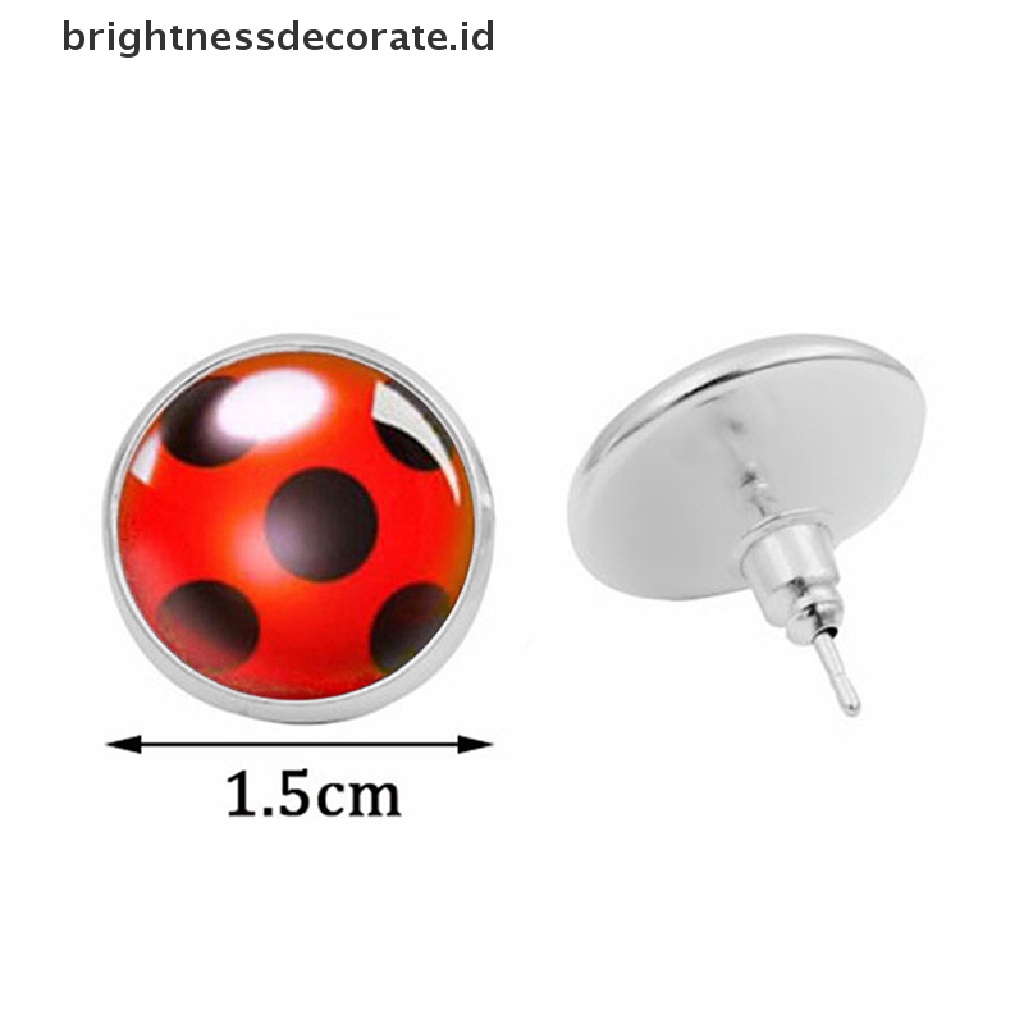 Anting Tusuk Motif Kepik Bahan Alloy Warna Silver Untuk Wanita