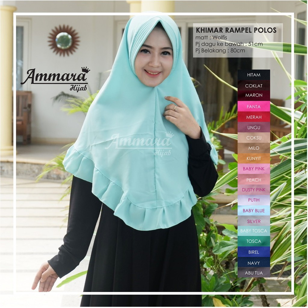 hijab pet rempel wolfis size L tanpa tali
