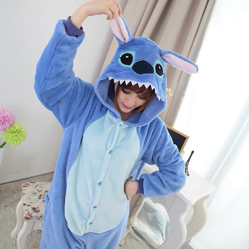 KOSTUM LILO STITCH BLUE BIRU ONESIE PIYAMA COSPLAY BAJU TIDUR