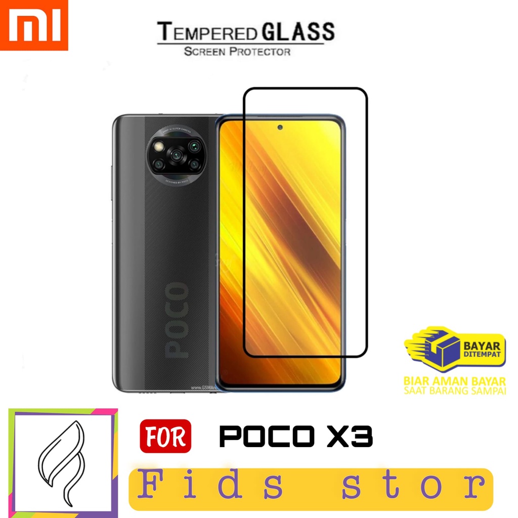 PROMO Tempered Glass Xiaomi POCO X3 Pro, POCO X3 NFC, POCO X3, NEW-HOT TG Layar FULL COVER Black