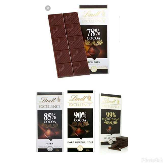 

Lindt Excellence 78%,85%, 90%, 99% Dark Chocolate-Coklat Import