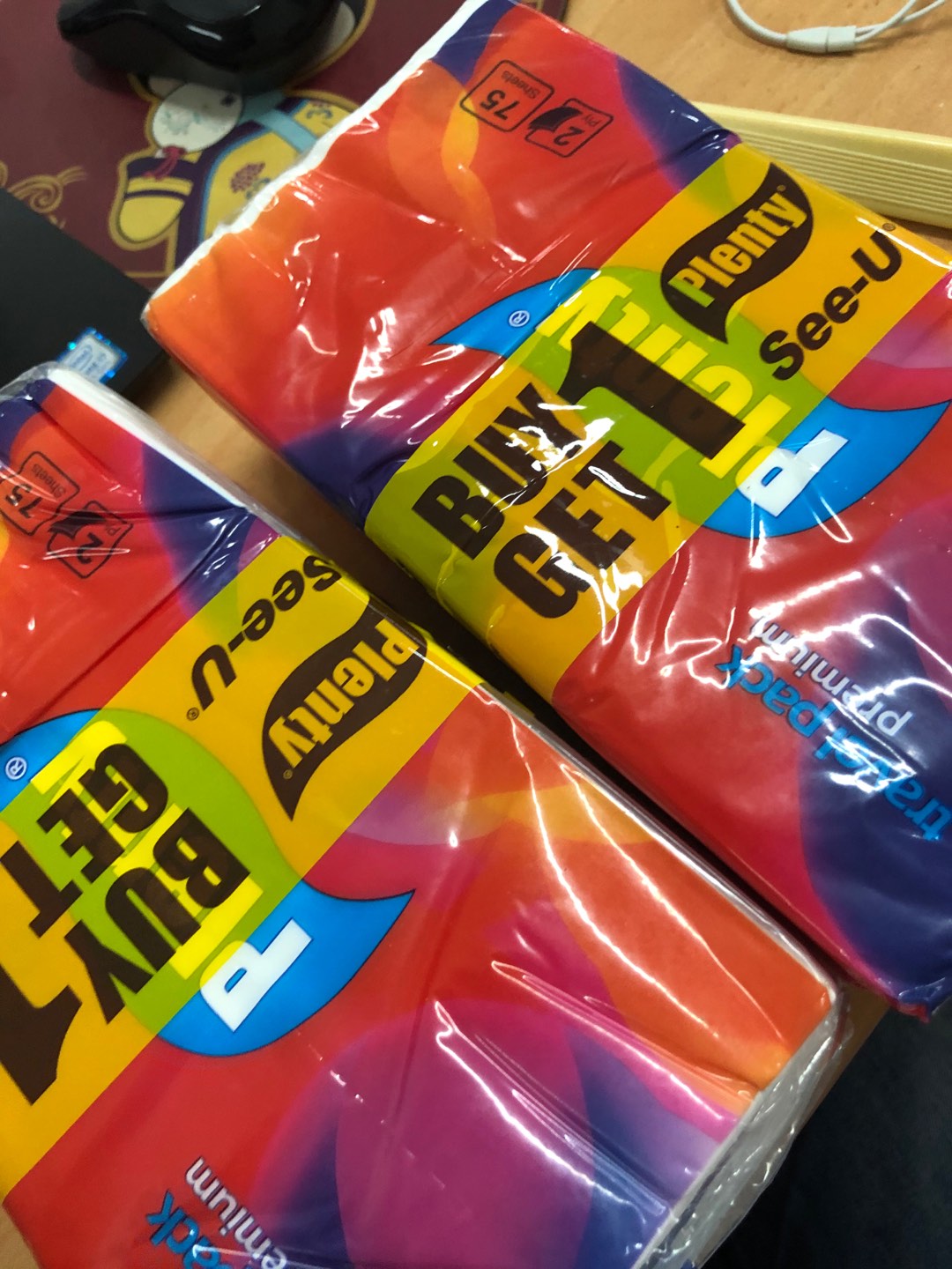 Plenty Travel Pack Tissue Premium [2 Ply/75 Sheet] - Buy 1 Get 1