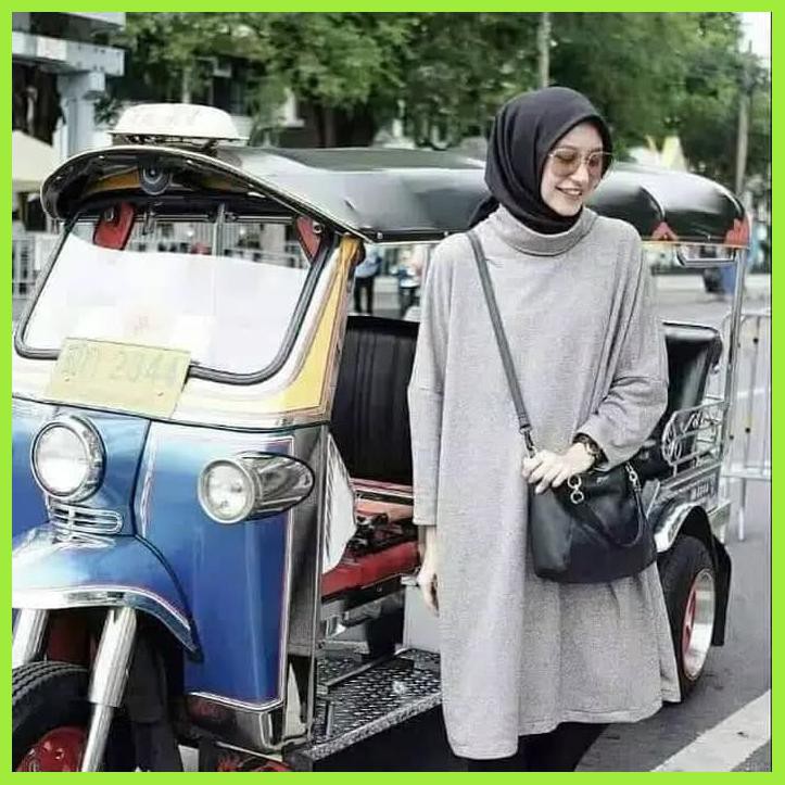 DRESS SABYAN ART KERAH TINGGI POLOS