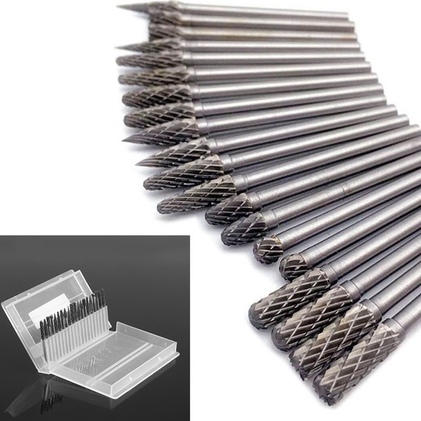 20pcs Mata Bor Ukir Kayu Carving  Shank Tungsten Steel Woodworking