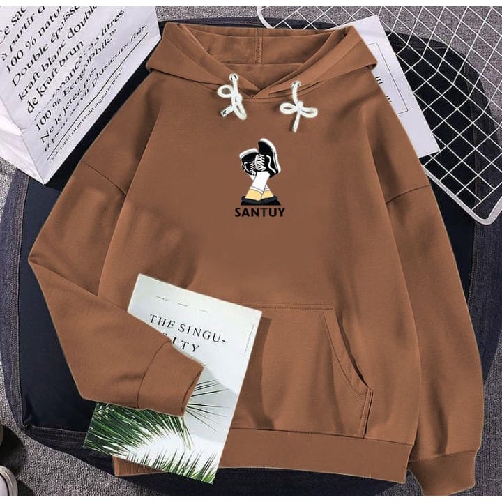 Santuy Hoodie L XL XXL Sweater Hoodie Cewek Cowok Gaya Casual Terbaru-4