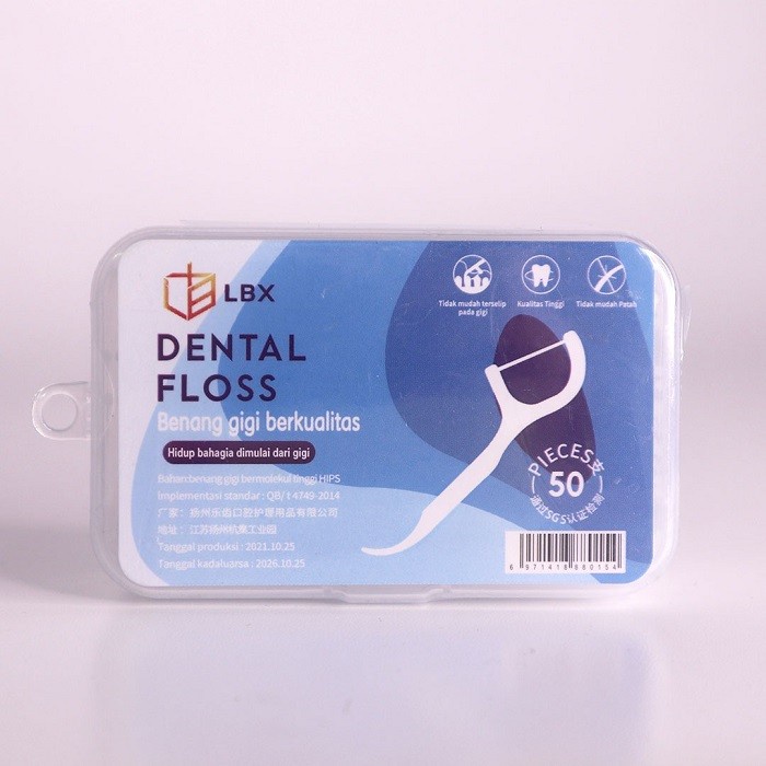 Interdental Dental Picks &amp; Brush Tusuk Gigi Plastik Sikat Sela Dental floss benang Busur tusuk gigi pembersih sela gigi LBX isi 50