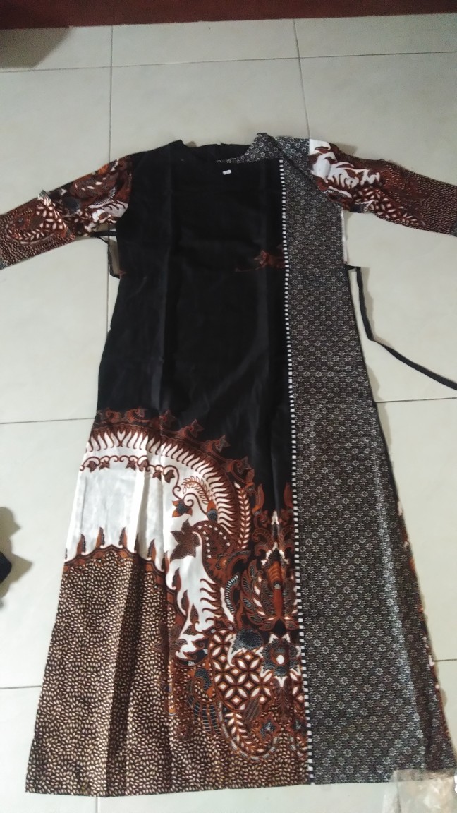 Baju Gamis Batik Wanita - Gamis Batik Jumbo - Gamis Batik Allsize - Gamis Syari - Batik Gamis Embos