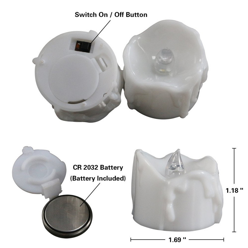 1pc Lampu Led Bentuk Lilin Tanpa Api Dengan Baterai Untuk Dekorasi Natal