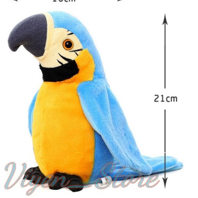 Terkini Mainan Anak Burung Beo Bisa Bicara/Boneka Burung Beo Perekam Peniru Suara/Boneka Talking Bir