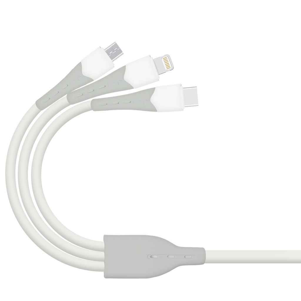 Wecool Kabel Pengisian USB Pengisi Daya Cepat 1M Pengisi Daya Cepat Kompatibel dengan Micro USB Tipe C/Lightning