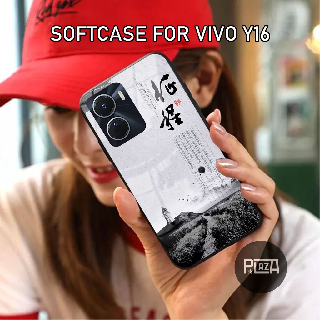 Softcase Glass Kaca [K118] VIVO Y16 2022 Terbaru Casing Handphone-Pelindung Handphone-Aksesoris Handphone-Plazacase.id