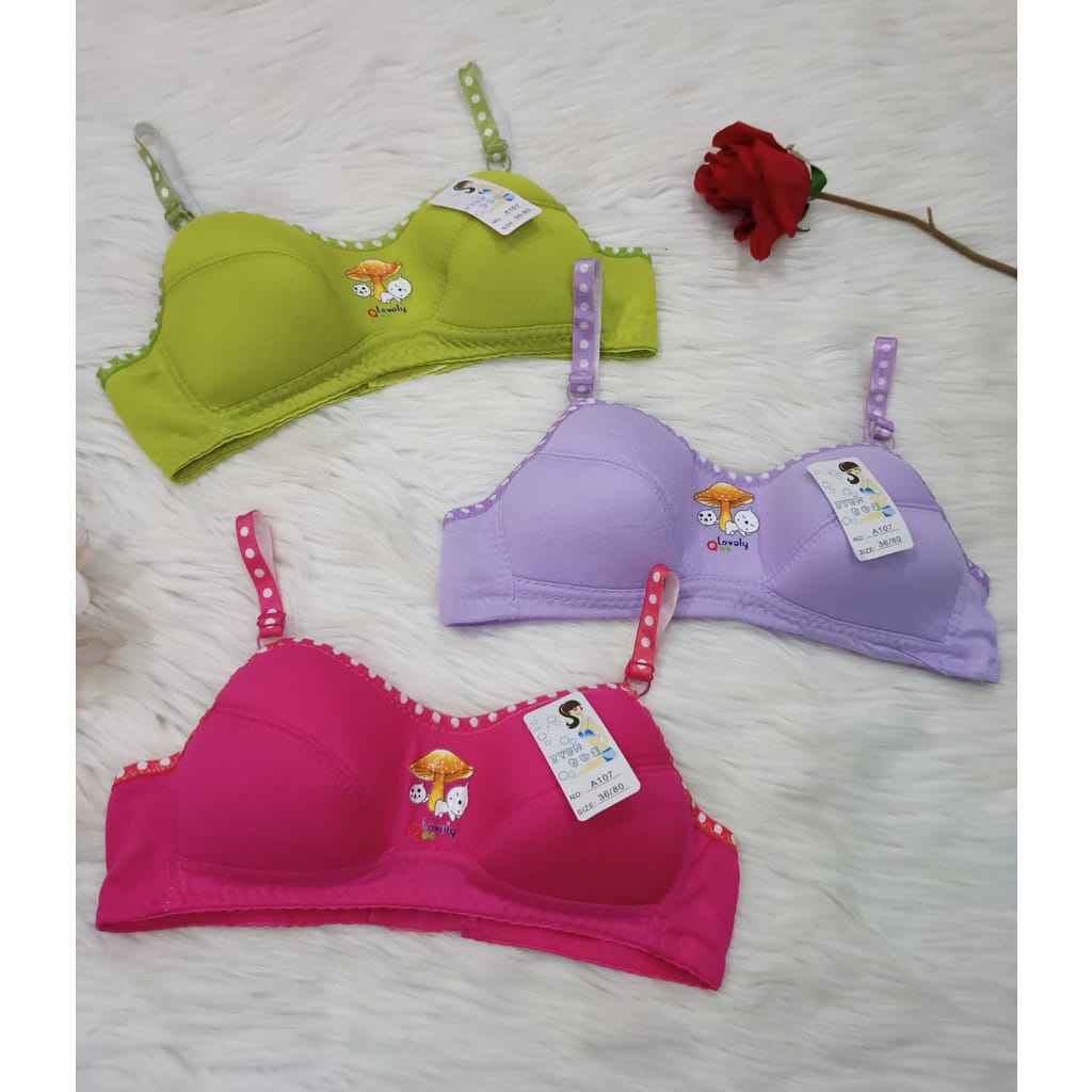 Bra Fashion Remaja / Bra Pelajar wanita Murah / BH Busa Tipis Tanpa Kawat / JAMUR WARNA 539