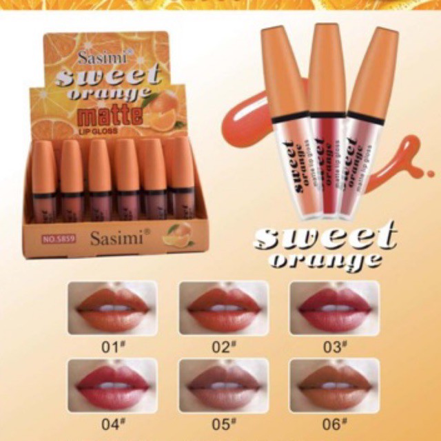 LIP GLOSS SASIMI NUDE S-859  LIPCREAM SASIMI SWEET ORANGE MATTE [PERBOX]