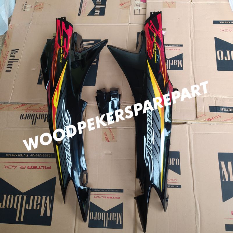 BODI BELAKANG SHOGUN SP/SHOGUN 125R HITAM PLUS STRIPING 2007