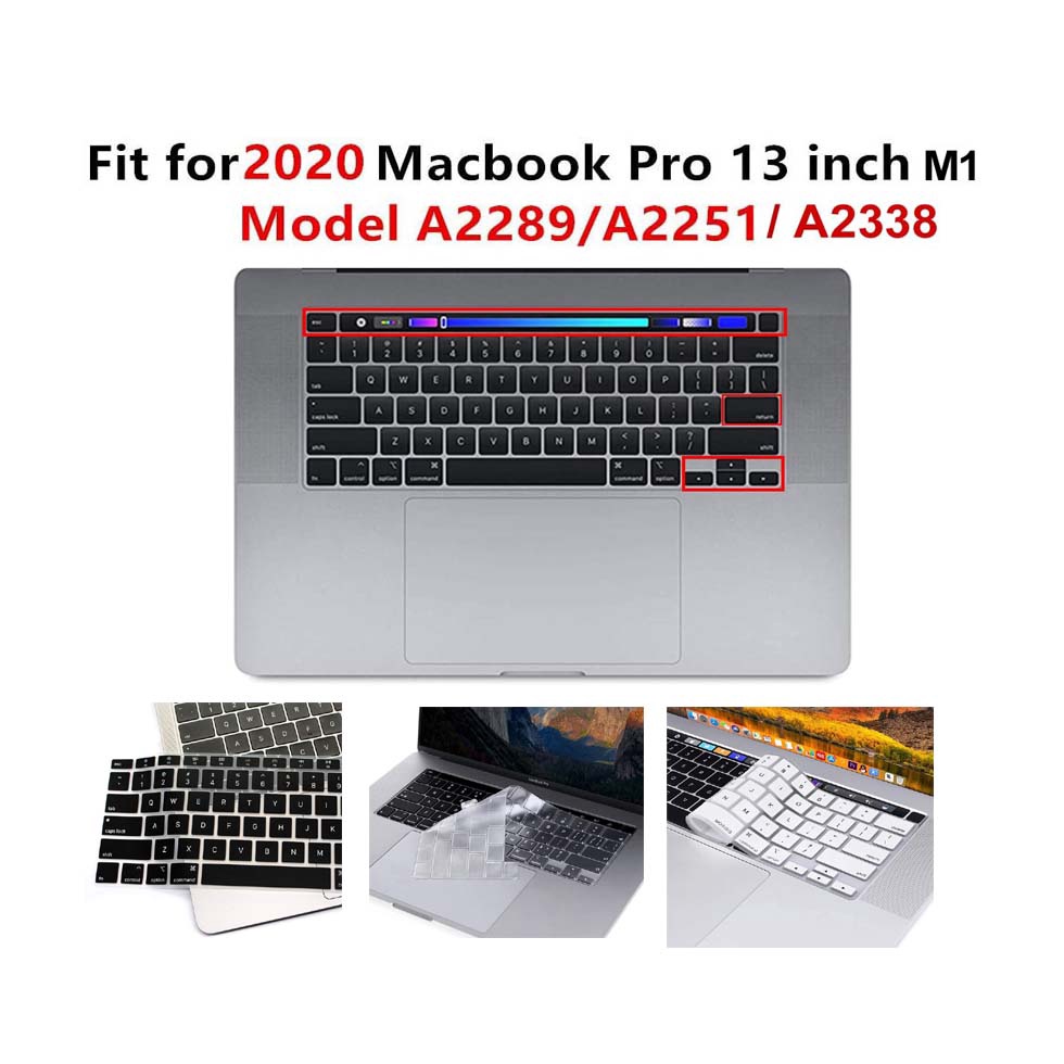 Silicone Keyboard Cover Protector Macbook Pro 13 inch A2289 2020 clear