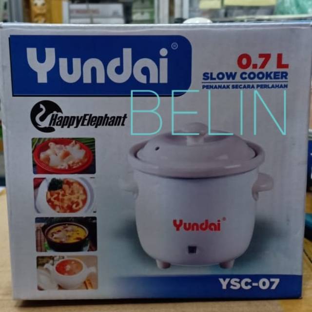 Slow Cooker Ceramic Penanak Pemanas Listrik MPASI Anak Yundai 0.7L
