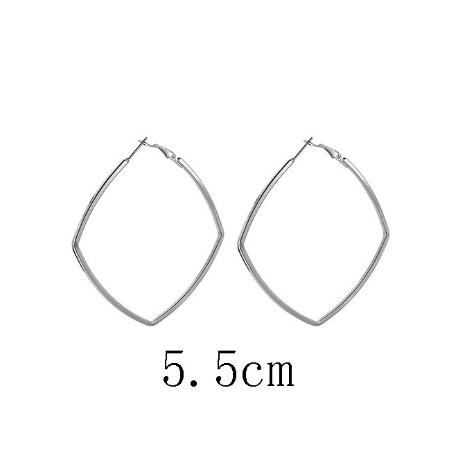 LRC Anting Tusuk Fashion  Square Shape Decorated Earrings E87321