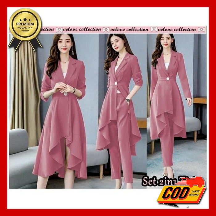 Giona Set / Baju Setelan Wanita Terbaru / Kekinian / Setelan Murah / Fashion Muslim / Rajut Import B