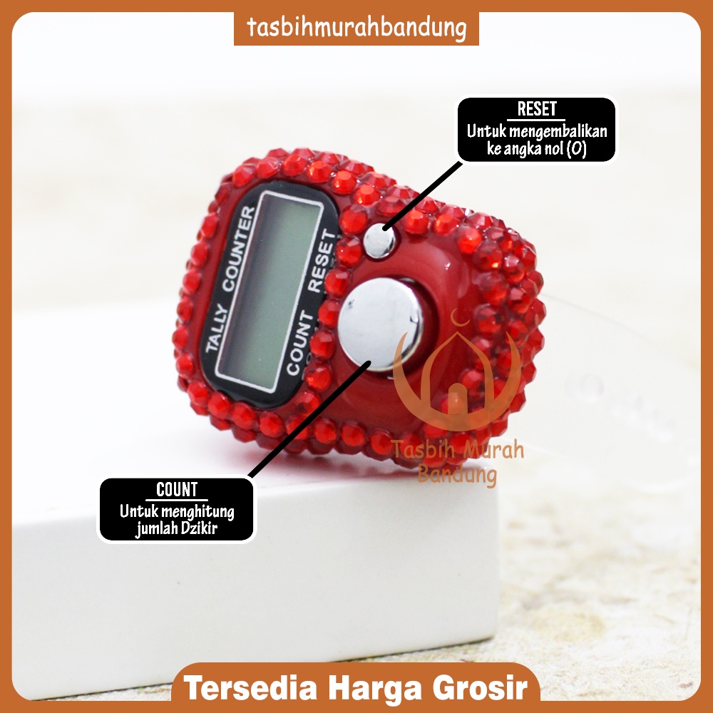 [JIXIN SERIES] Tasbih Digital JIXIN Swarovski Manik - Kemasan Kotak Kaca