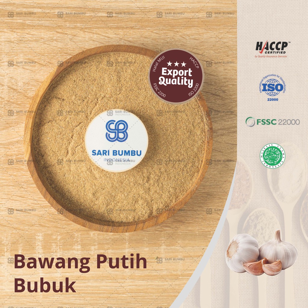 

Kaenomeefood-Bawang Putih Bubuk premium 250gr kualitas ekspor sebagai bumbu dapur halal mui