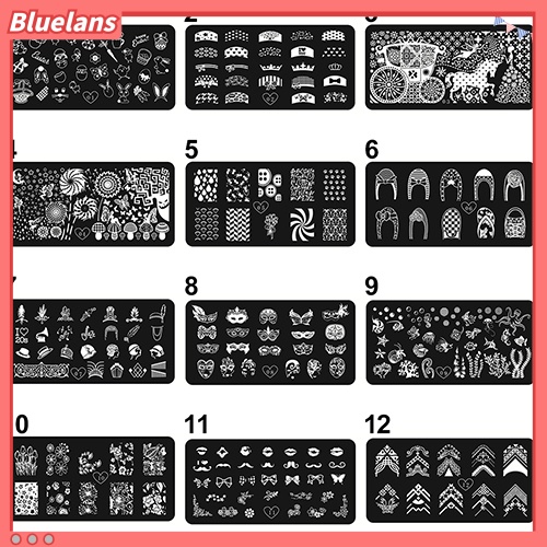 Bluelans Stempel / Cap Kuku Motif Print Untuk Nail Art / Manicure DIY