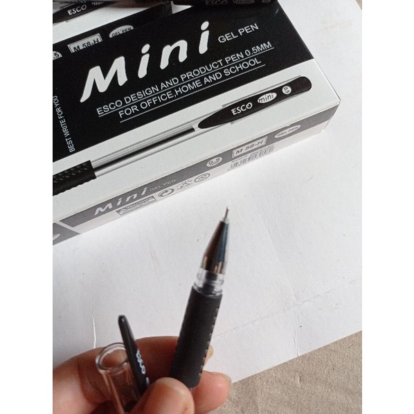 Pulpen gel Esco Mini RB RedBlue 0.5mm Hitam Murah / gel pen / pen gel