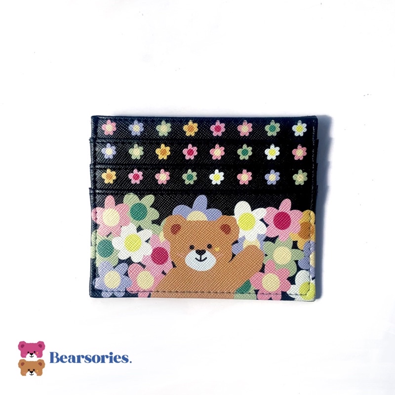 Dompet Kartu / Card Holder Flower Bearie Jodie Black