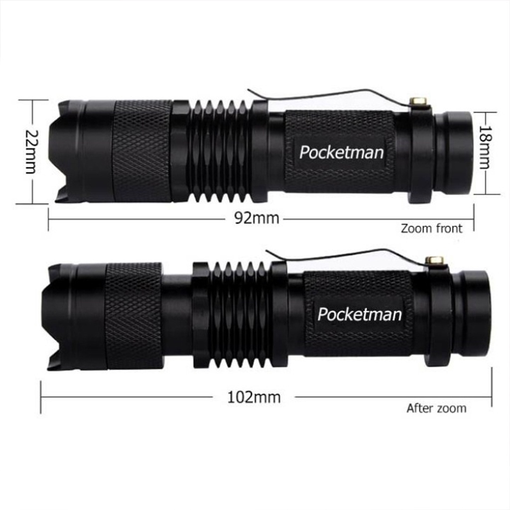 TaffLED Senter LED 2000 Lumens Pocketman P1 - Waterproof