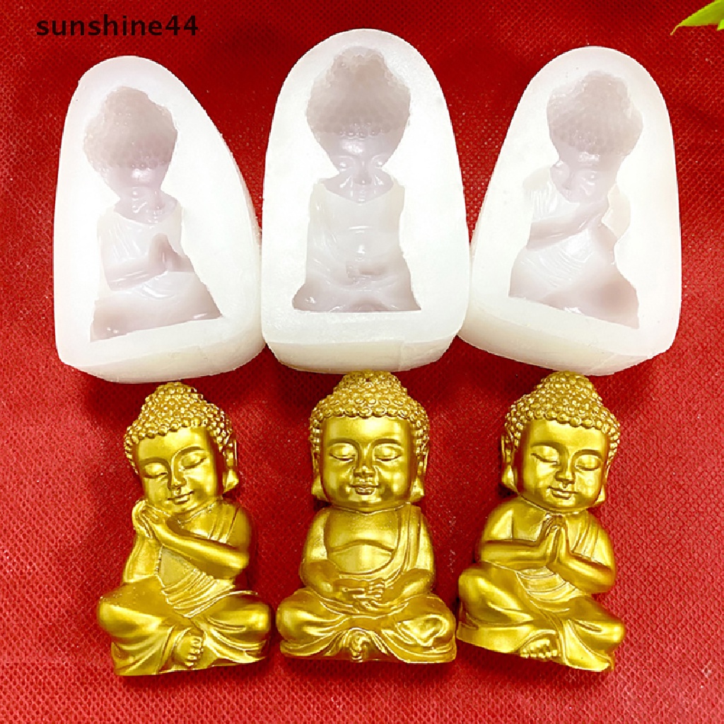 Sunshine Cetakan Silikon Bentuk Buddha Untuk Lilin Aromaterapi / Sabun Resin DIY