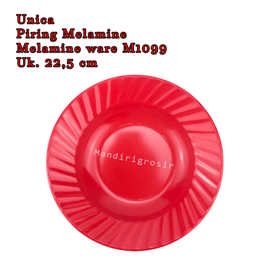 Unica * Piring Melamine * Melamine ware * M1099 * Uk.22.5X22.5 cm